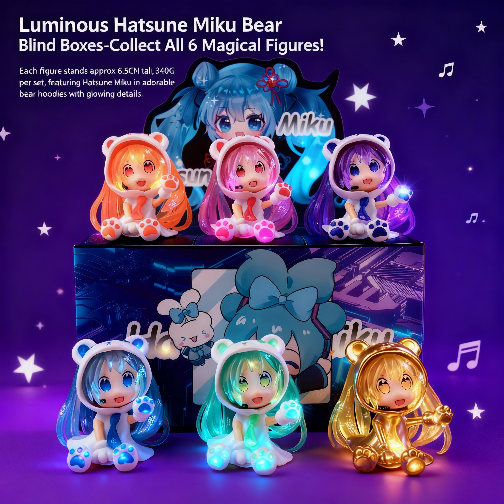 Car Accessories Papar - Glow in the Dark Hatsune Miku