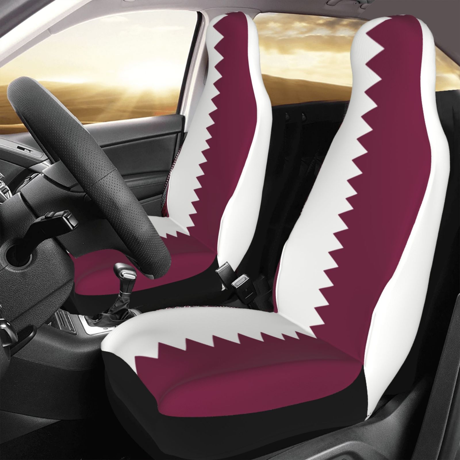 Qatar Flag Printed Patriotic-t - Car Accessories Qatar avis et prix