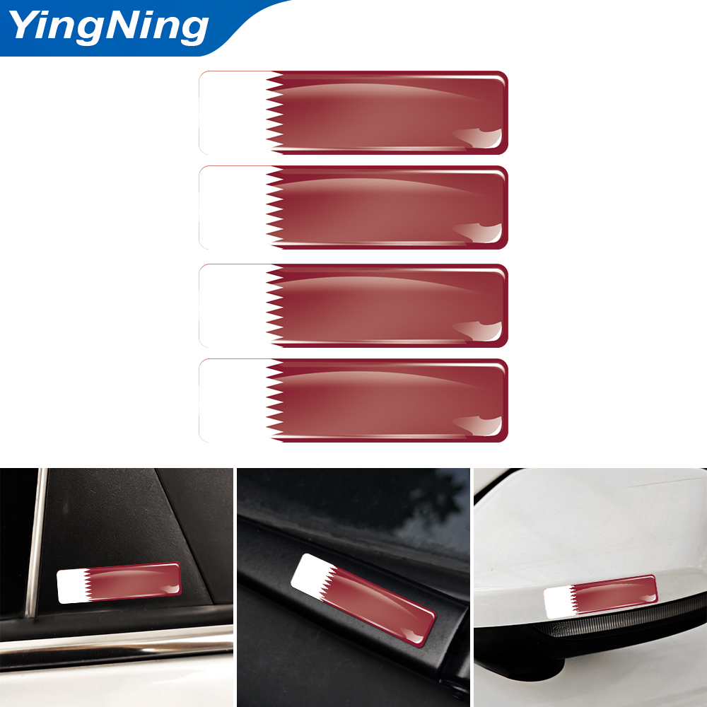 4PCS Qatar Flag Sticker Vinyl  - Car Accessories Qatar avis et prix