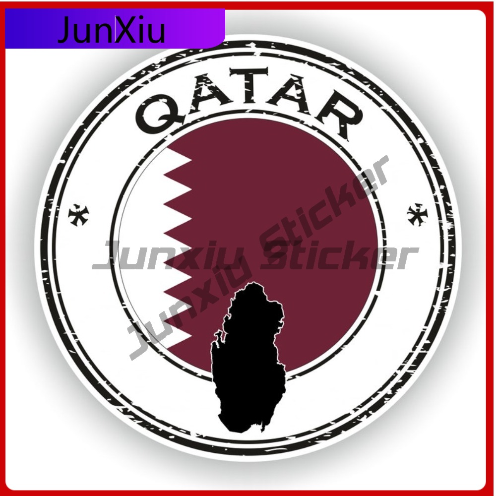 Qatar Seal Sticker Round Flag  - Car Accessories Qatar avis et prix