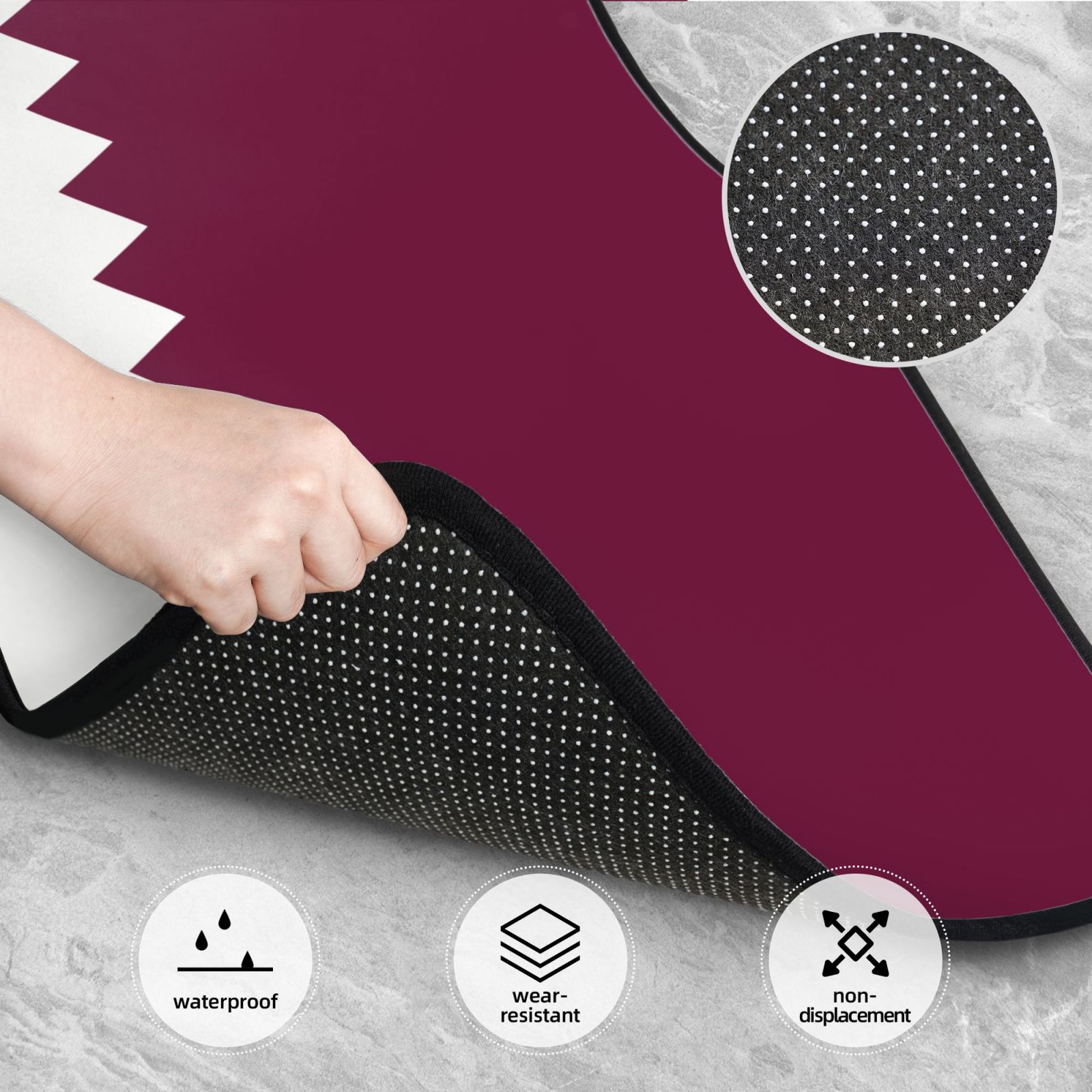 Flag of Qatar Pattern Car Floo - Car Accessories Qatar avis et prix
